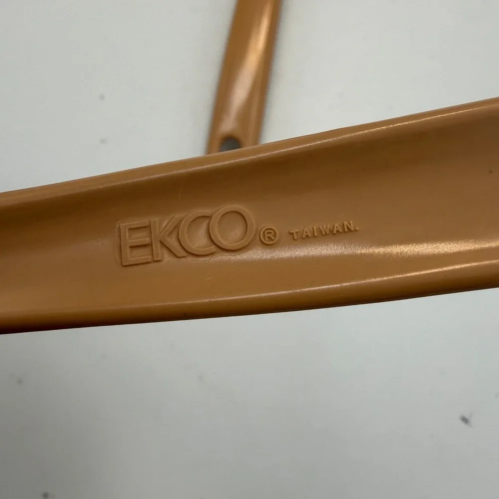 Vintage EKCO Almond Tan Nylon Slotted Spoon and Pasta Fork Utensil Set Taiwan